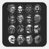 Sticker d'art Monster Masques B & W - Halloween ré (Devant)
