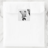 Sticker d'art pop de basket-ball noir et blanc (Sac)