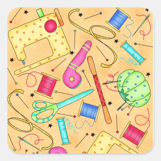 Sticker d'art pour les notes de couture jaune (Devant)
