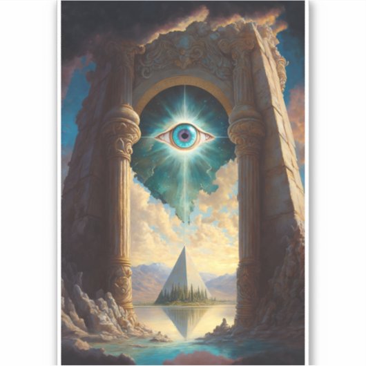 Sticker d'art pyramidal mystique (Devant)