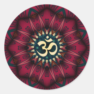 Sticker d'Art Spirituel de Géométrie Rouge