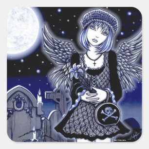 Sticker d'art "Tabitha" Blue Gothic Angel