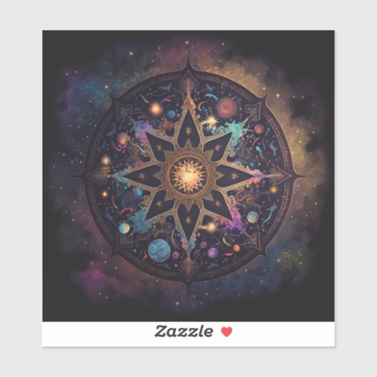 Sticker d'art Visionnaire Mandala (Feuille)