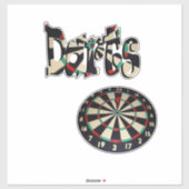 Sticker Darts Logo Et Dartboard, (Feuille)