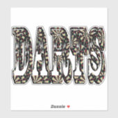 Sticker Darts Nom Dimensionnel Logo, (Feuille)