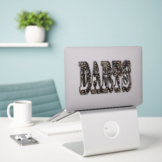 Sticker Darts Nom Dimensionnel Logo, (Ordinateur portable sur le bureau)