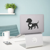 Sticker Daschund       (Ordinateur portable sur le bureau)