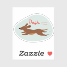 "dash" mignon illustré chien rétro menthe