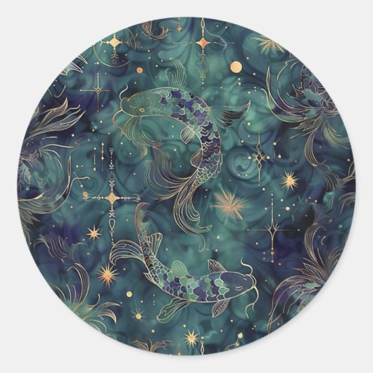 Sticker d'astrologie de Poissons Personnalisé (Devant)