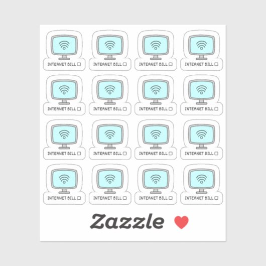 Sticker Date d'échéance de la facture Internet Rappel Wi-f (Feuille)