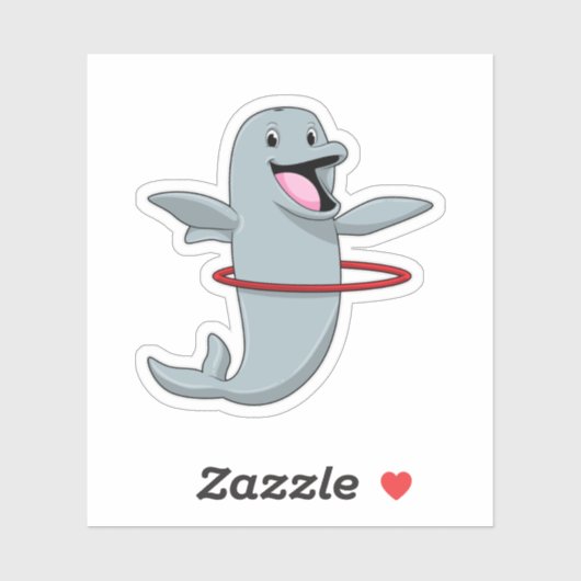 Sticker Dauphin à Endurance entraînement avec pneus Fitnes (Feuille)