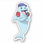 Sticker Dauphin à l'écoute de la musique (Devant)