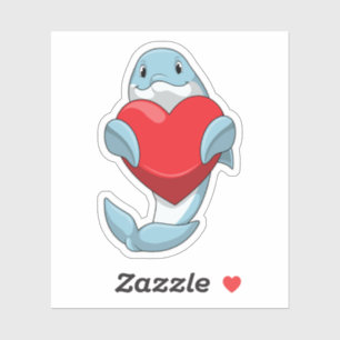 Sticker Dauphin avec coeur