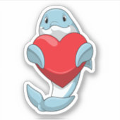 Sticker Dauphin avec coeur (Devant)