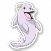 Sticker Dauphin avec fleur marguerite (Devant)