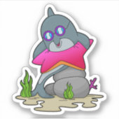 Sticker Dauphin avec lunettes (Devant)