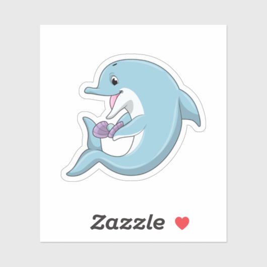 Sticker Dauphin avec Perle (Feuille)