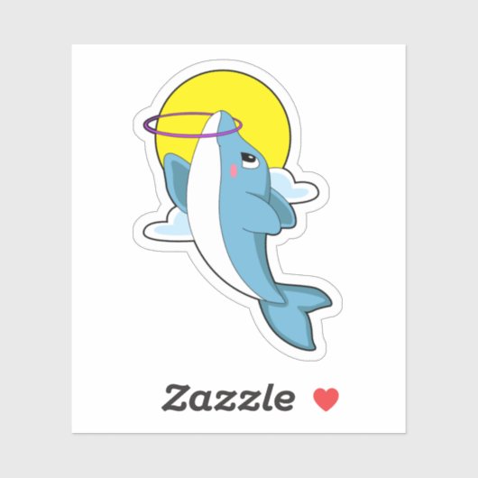 Sticker Dauphin avec pneus Fitness (Feuille)