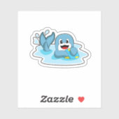 Sticker Dauphin avec water polo (Feuille)