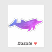 Sticker Dauphin d'aquarelle violet Indigo (Feuille)
