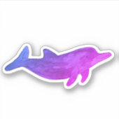 Sticker Dauphin d'aquarelle violet Indigo (Devant)