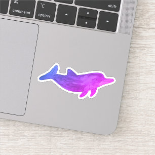 Sticker Dauphin d'aquarelle violet Indigo