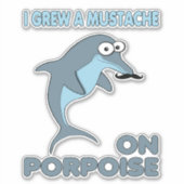 Sticker Dauphin drôle de Moustache (Devant)