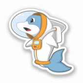 Sticker Dauphin en astronaute avec costume (Recto)