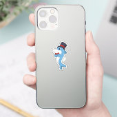 Sticker Dauphin en gentleman avec chapeau (Téléphone)