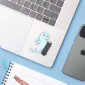 Sticker Dauphin en patinage avec skateboard (Ordinateur portable avec iPhone)