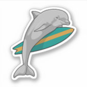Sticker Dauphin en surfeur avec Surfer (Devant)