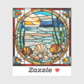 Sticker Dauphin En Verre Trait Faux (Feuille)