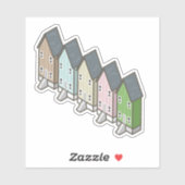 Sticker Dauphin Island Maison de pêcheurs (Feuille)