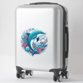 Sticker Dauphin marin/côtier mignon (Sur valise)