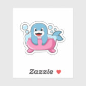 Sticker Dauphin sur baignoire (Feuille)