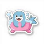 Sticker Dauphin sur baignoire (Devant)