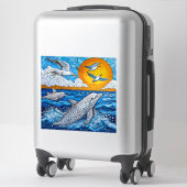 Sticker Dauphins et mouettes (Sur valise)