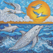 Sticker Dauphins et mouettes (Devant)