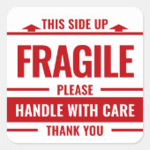 Sticker d'avertissement de Étiquette rouge fragile (Devant)