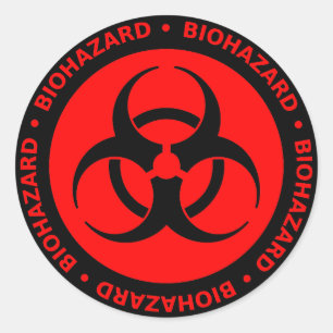 Sticker d'avertissement de risque biologique rouge