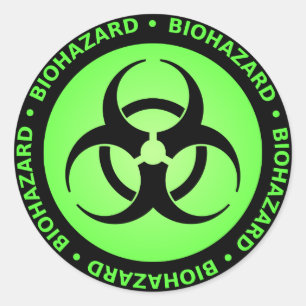 Sticker d'avertissement de risque biologique vert