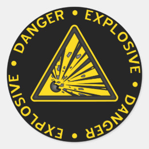 Sticker d'avertissement explosif