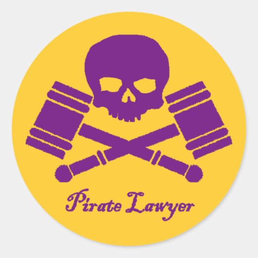 Sticker d'avocat pirate violet et or avec frontièr (Devant)