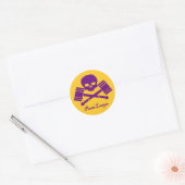 Sticker d'avocat pirate violet et or avec frontièr (Enveloppe)