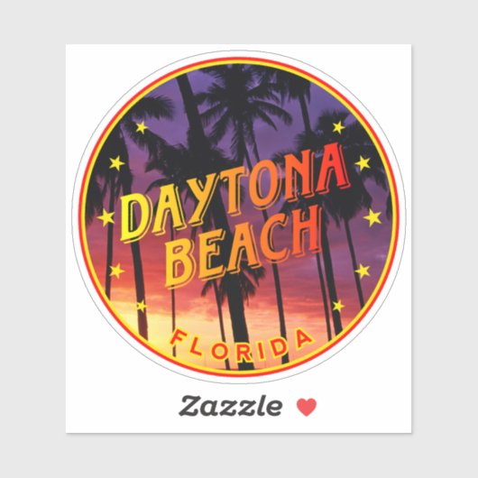 Sticker Daytona Beach Sunset Florida, Daytona Beach (Feuille)
