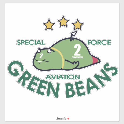 Sticker DBY's Green Beans Aviation (Feuille)