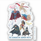 Sticker DC Trinity Heroes & Super-Pets (Devant)