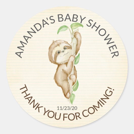 Sticker de Baby shower de fentes doux (Devant)