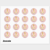 Sticker de Baby shower de lapin doux Favoriser Mer (Feuille)