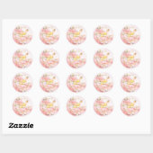 Sticker de Baby shower de lapin doux Favoriser Mer (Feuille)